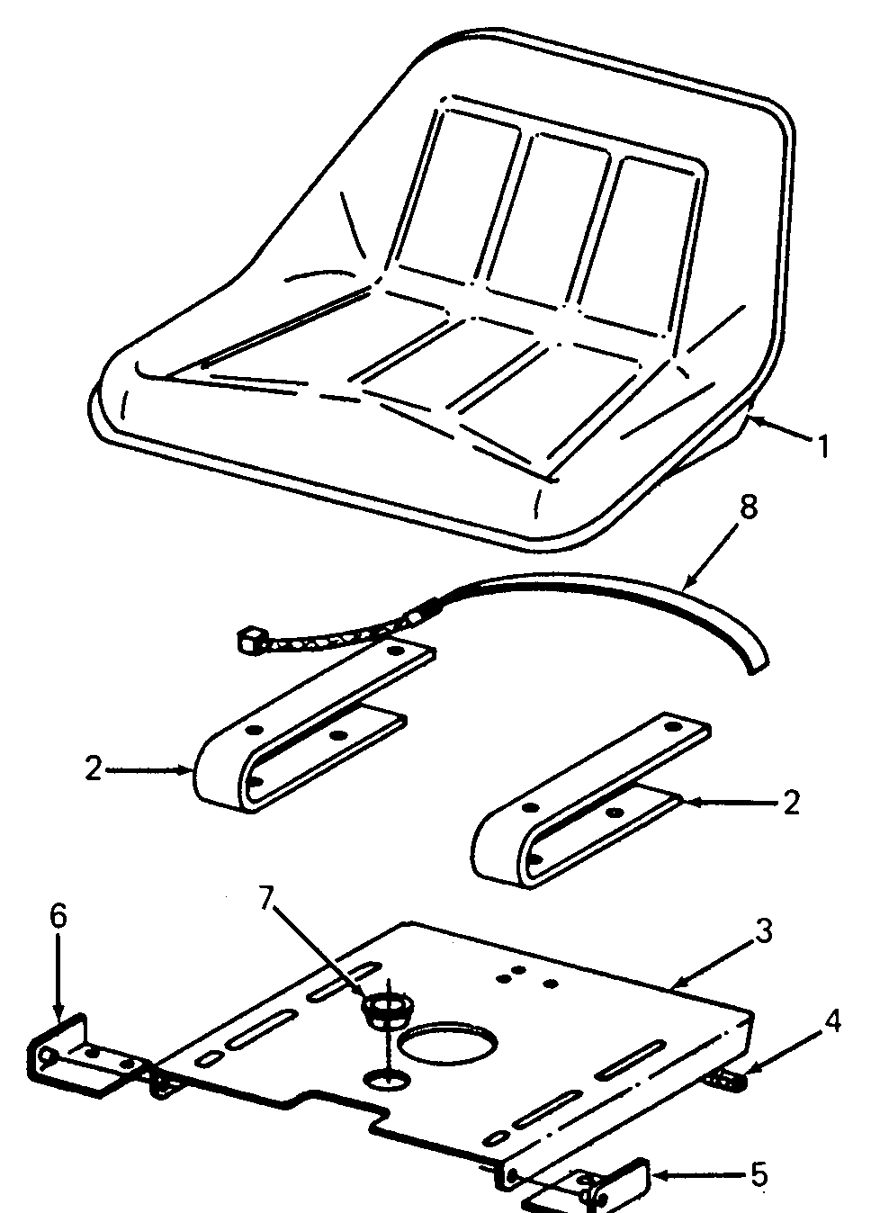 Seat And Support Diagram and Parts List for 1105 0350039U-135292100-135292399-136292100 Cub Cadet Lawn Tractor